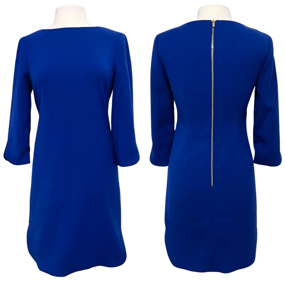 Eliza J Dress Sz 4 Royal Blue Sheath 3/4 Sleeve Professional Work Office